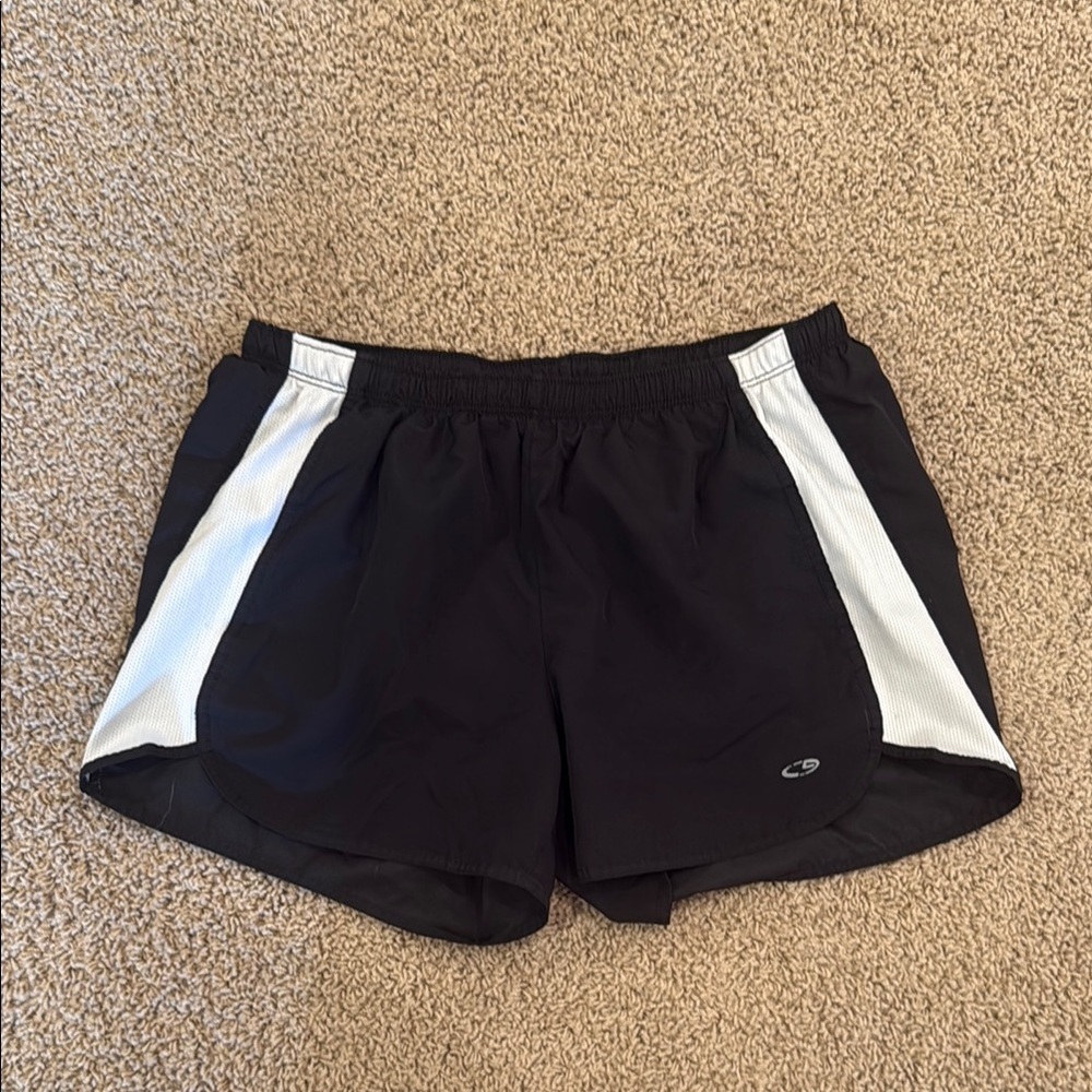 CHAMPION Women’s Lined Running Shorts Black & White